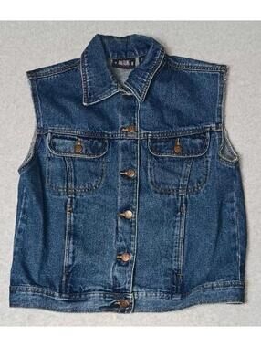 Vintage Y2K Bill Blass Jeanwear Denim Vest Womens Size Small Blue Jean...